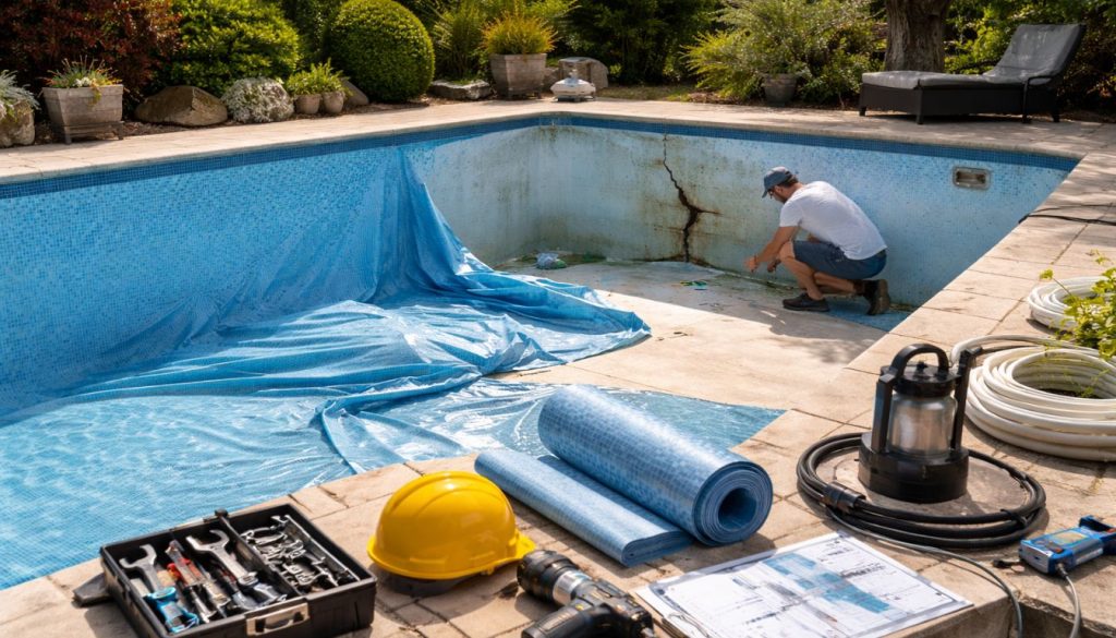 Renovation de piscine en cours