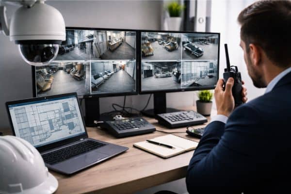 Surveillance professionnelle dans un bureau moderne