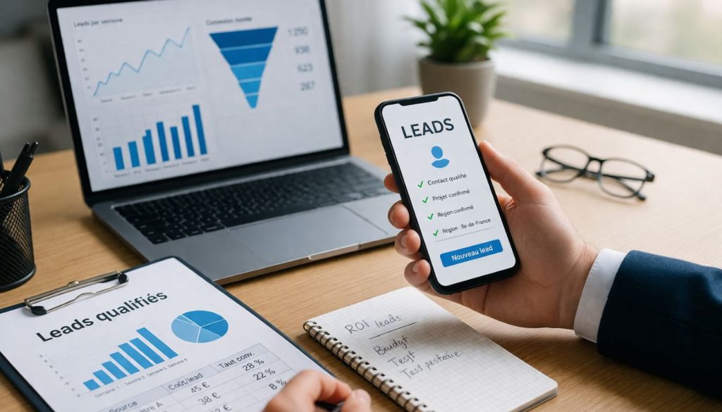 exemple d'un homme sur un ordi avec leads