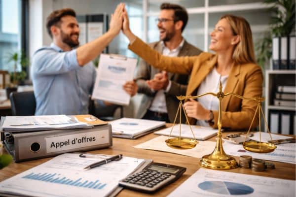 Célébration de succès professionnel