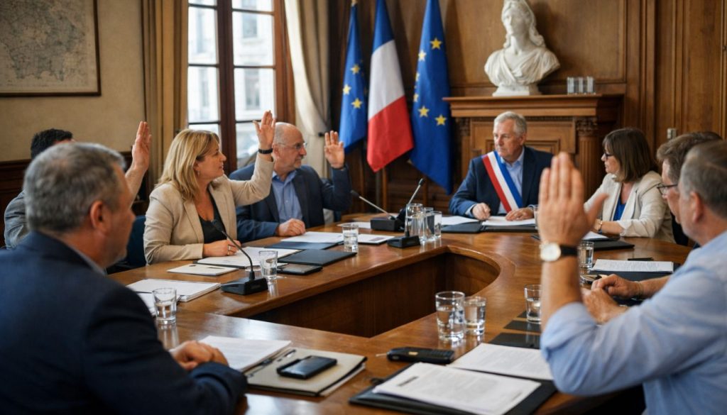 Réunion du conseil municipal en mairie