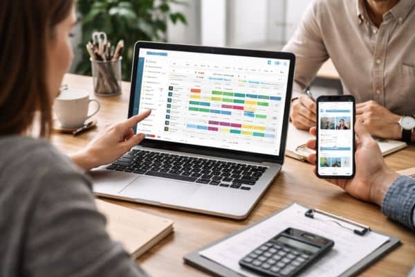 Bureau moderne avec gestion des équipes