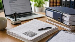 Bureau juridique organisé et lumineux