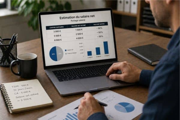 Bureau moderne avec estimation salariale