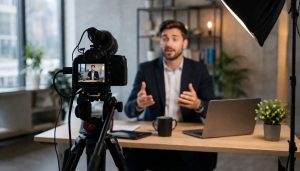 Enregistrement d'une présentation en studio