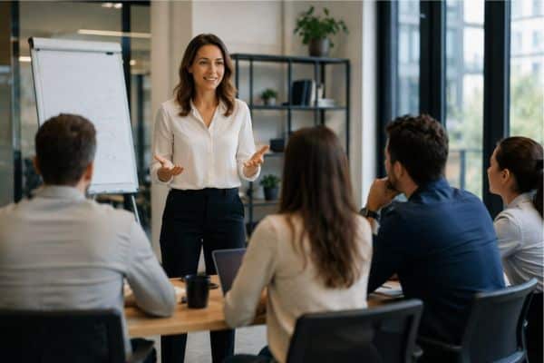 Séance de formation dans un bureau moderne