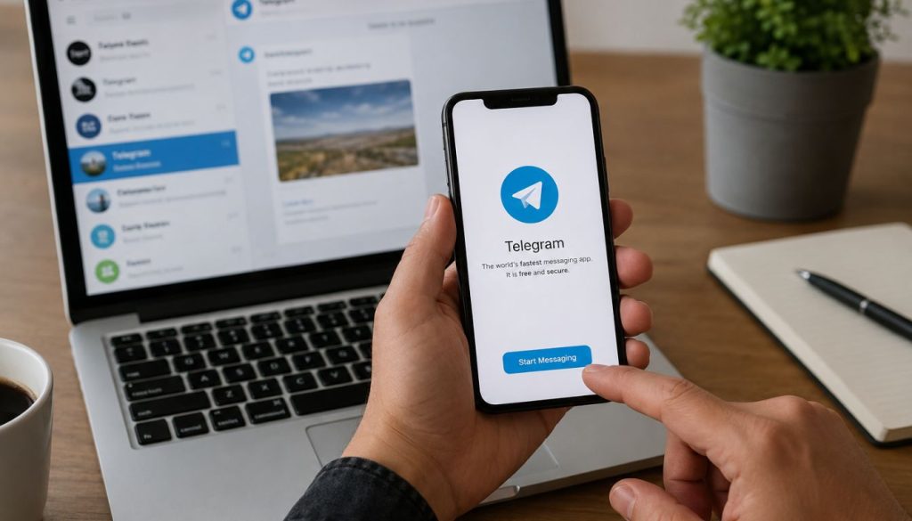 Espace de travail moderne avec smartphone