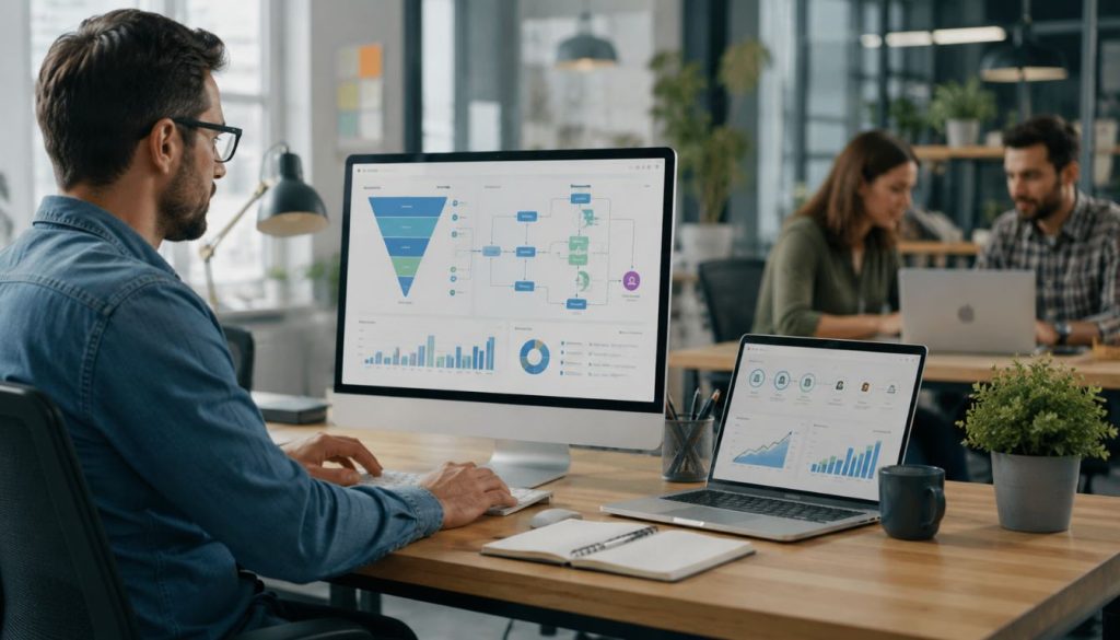 Bureau moderne avec analyse de données