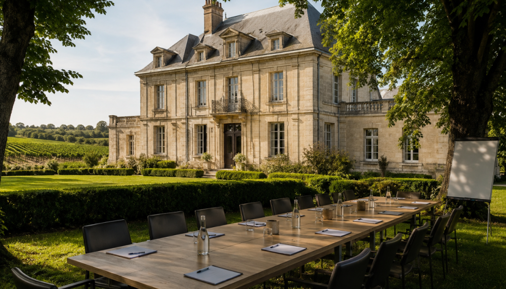 Déjeuner en terrasse au manoir