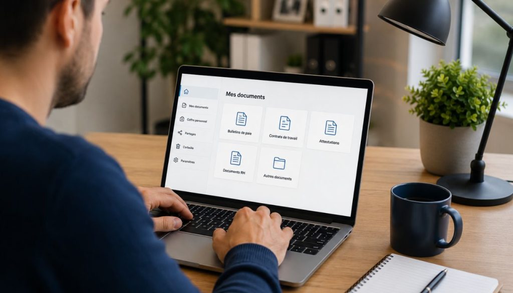 Bureau à domicile avec interface moderne