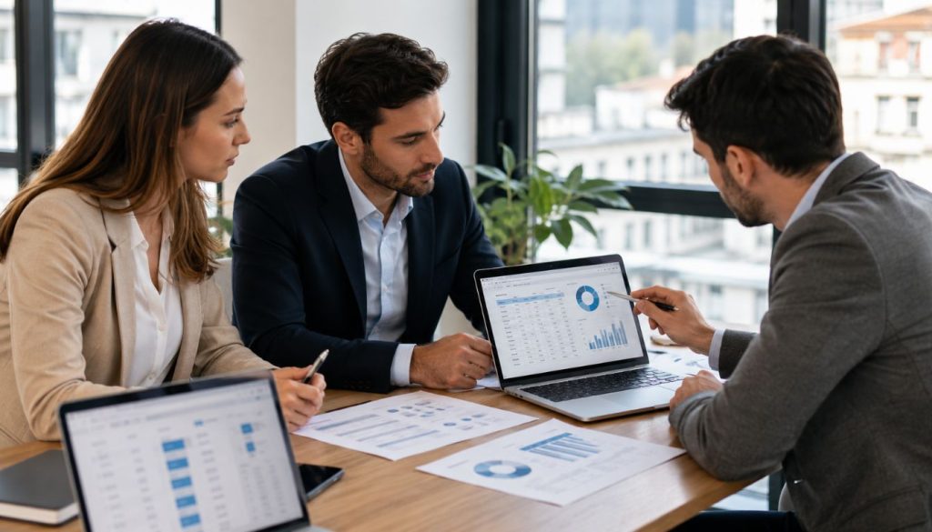 Réunion professionnelle dans un bureau moderne