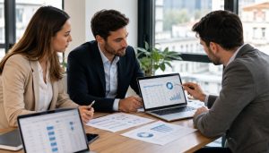 Réunion professionnelle dans un bureau moderne