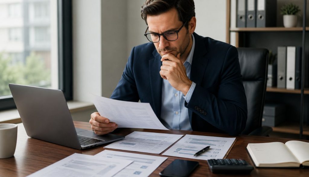 Professionnel concentré à son bureau