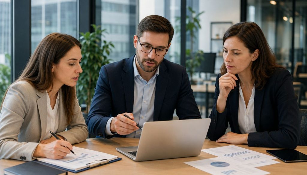 Réunion d'affaires dans un bureau moderne