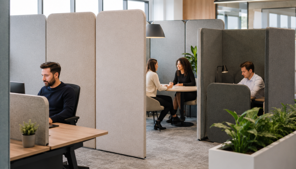 Bureau moderne avec séparation acoustique